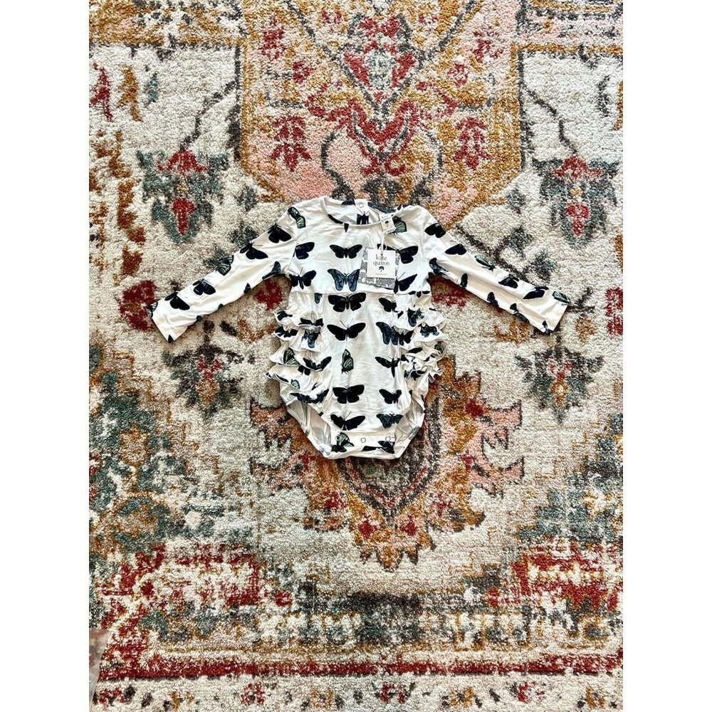 Kate Quinn Longsleeve Side Ruffle Bubble Blue Moth | Size 2T